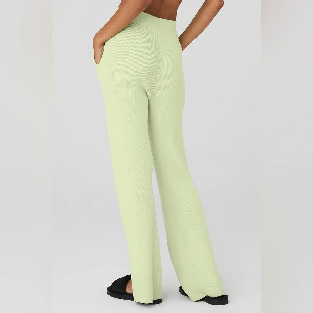 ALO Yoga Wide Leg Pants in Light Green